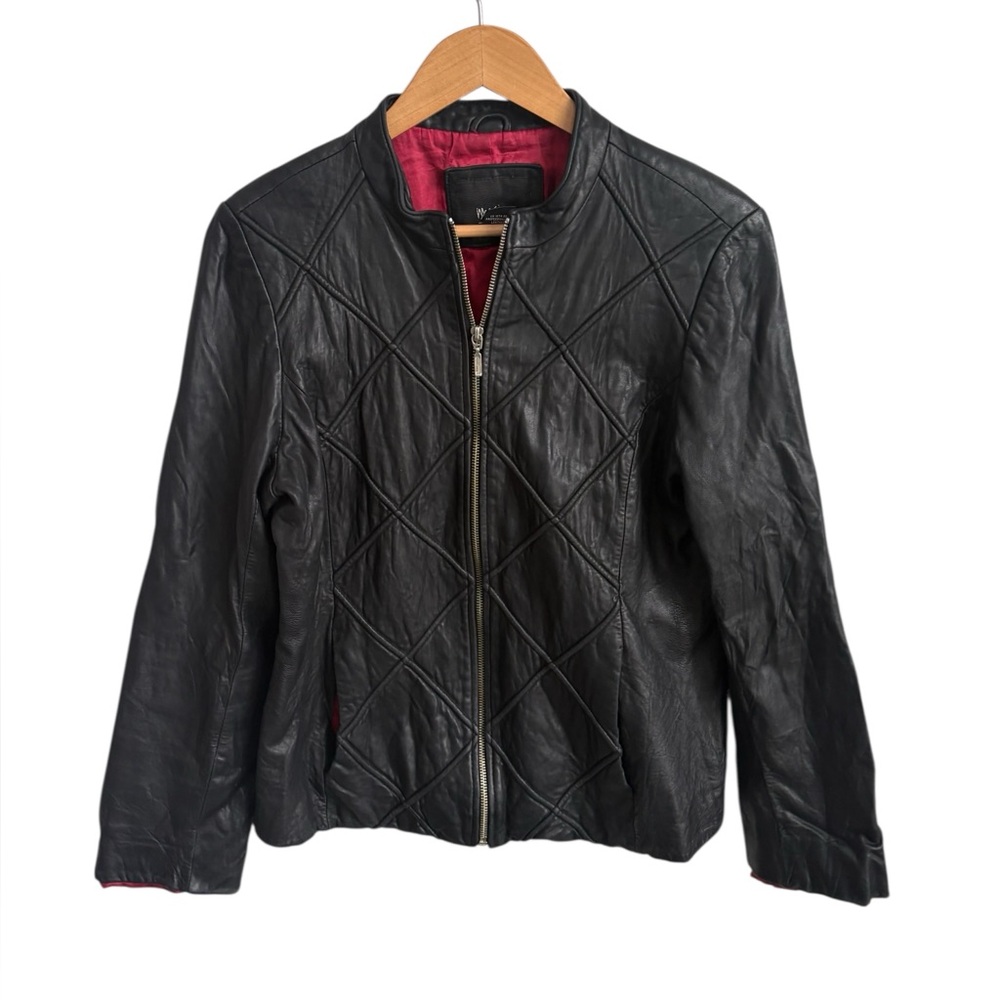 Mossimo Genuine Leather Jacket-  Black - Women’s Large